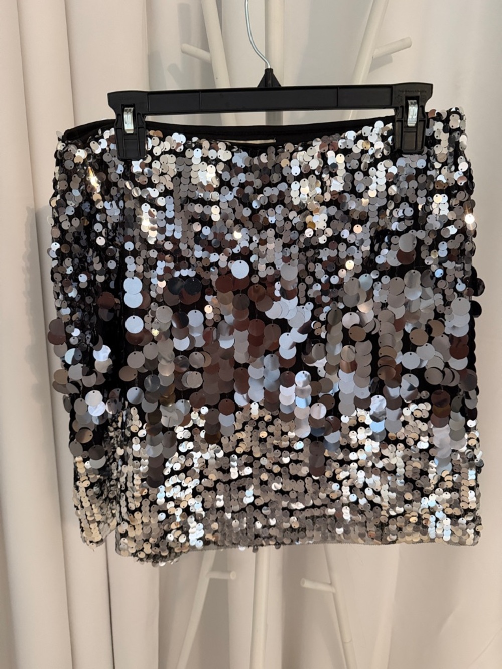 Silver Sequin Ombre Mini Skirt
